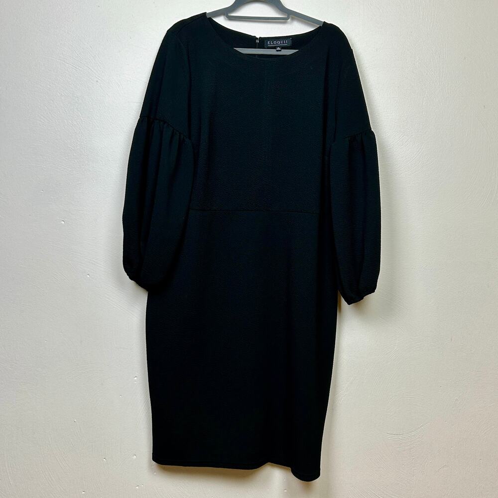 Eloquii Women's Black Dress Bubble Sleeves 20W New